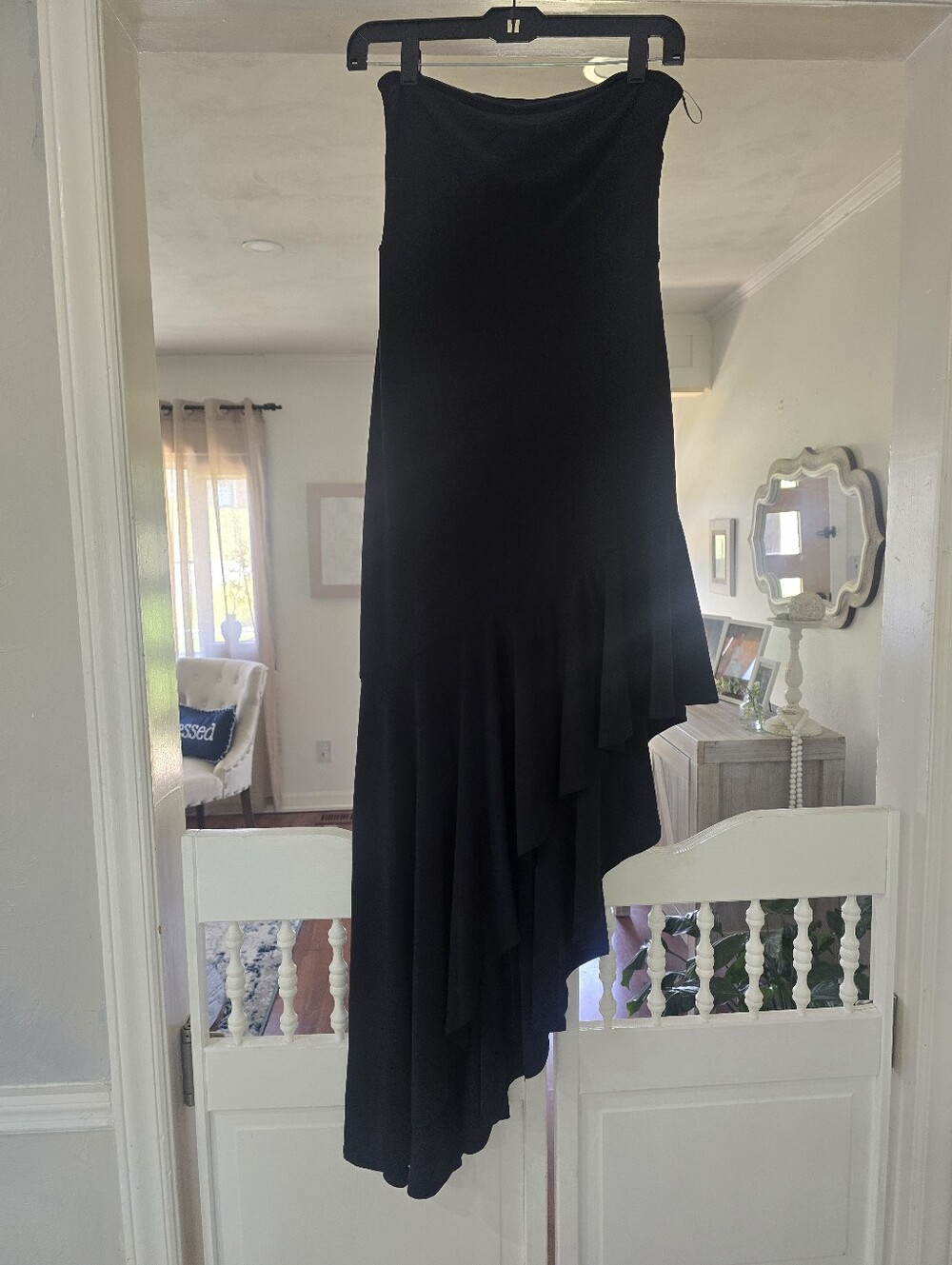 NWT Express Black Strapless Ruffle Strapless Dress
